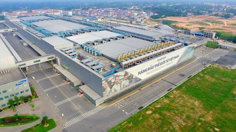 large shot of samsung manufacturing plant in vietnam